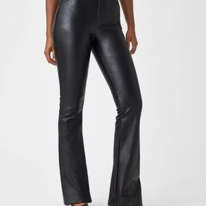 Spanx faux leather flare pants